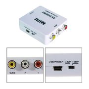 AV to HDMI Video Audio Signal Mini Converter Adapter For TV VCR DVD 1080P