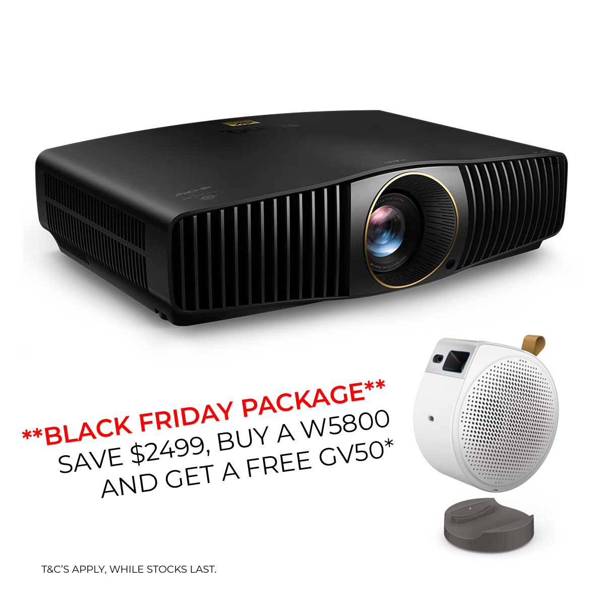 BenQ W5800 4K 2600lm Home Cinema Laser Projector - Rapallo