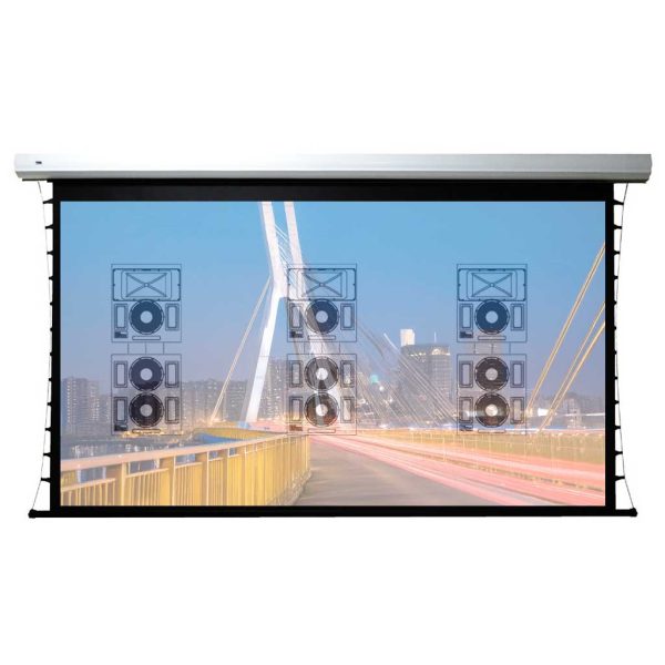 Indigo 16:9 Tab-Tensioned Motorised Acoustic Screen - Rapallo
