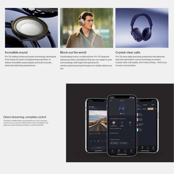 Bowers & Wilkins Px7 S3 Over-Ear Noise-Canceling Headphones - Rapallo