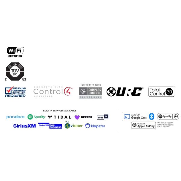 Russound SMZ8 8 Source 8 Zone Controller Amplifier with Built-in Streamer - Rapallo
