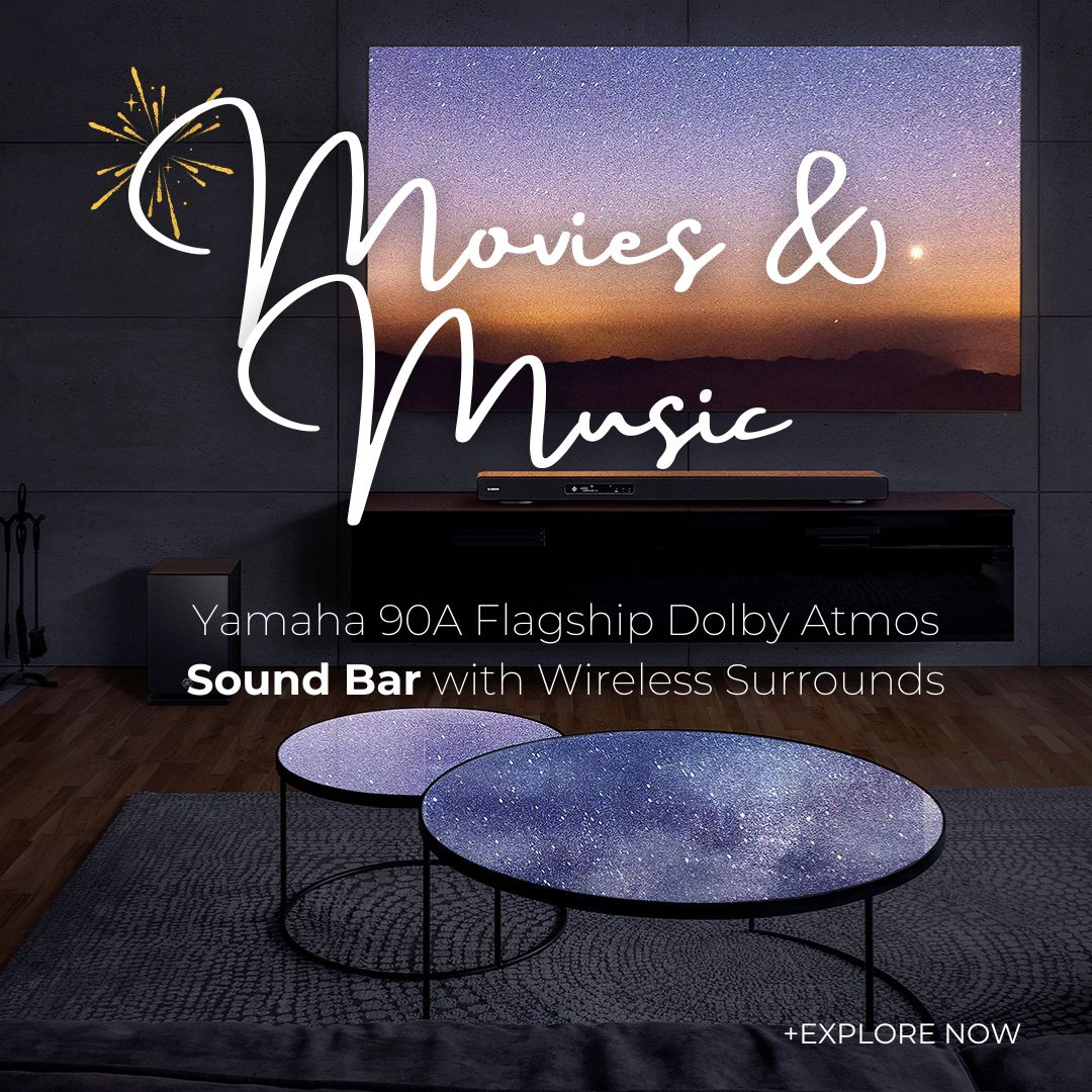 Yamaha 90A Flagship Dolby Atmos Sound Bar with Wireless Surrounds - Rapallo