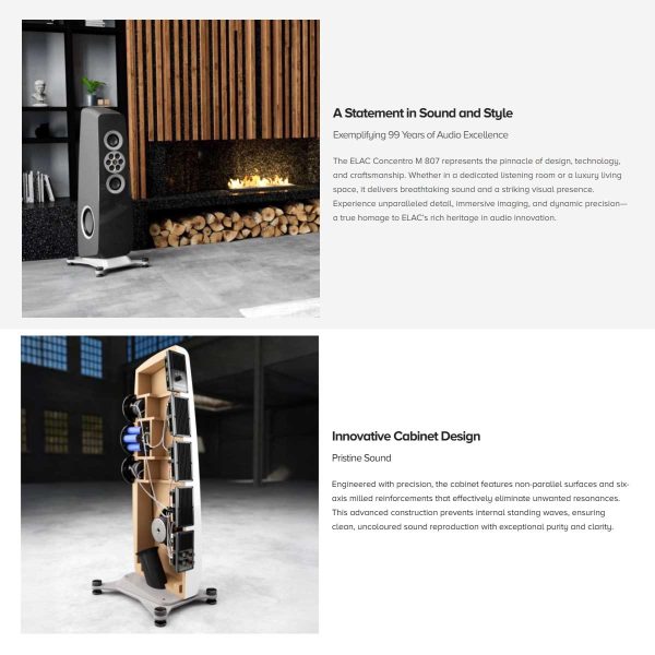 ELAC Concentro 2.0 M807 Floorstanding Speakers - Rapallo