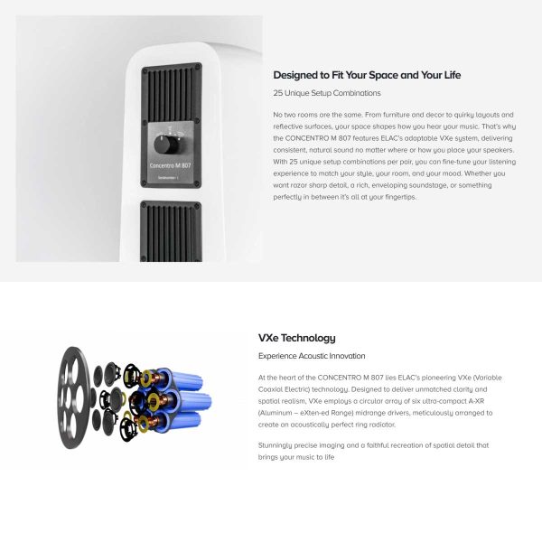 ELAC Concentro 2.0 M807 Floorstanding Speakers - Rapallo