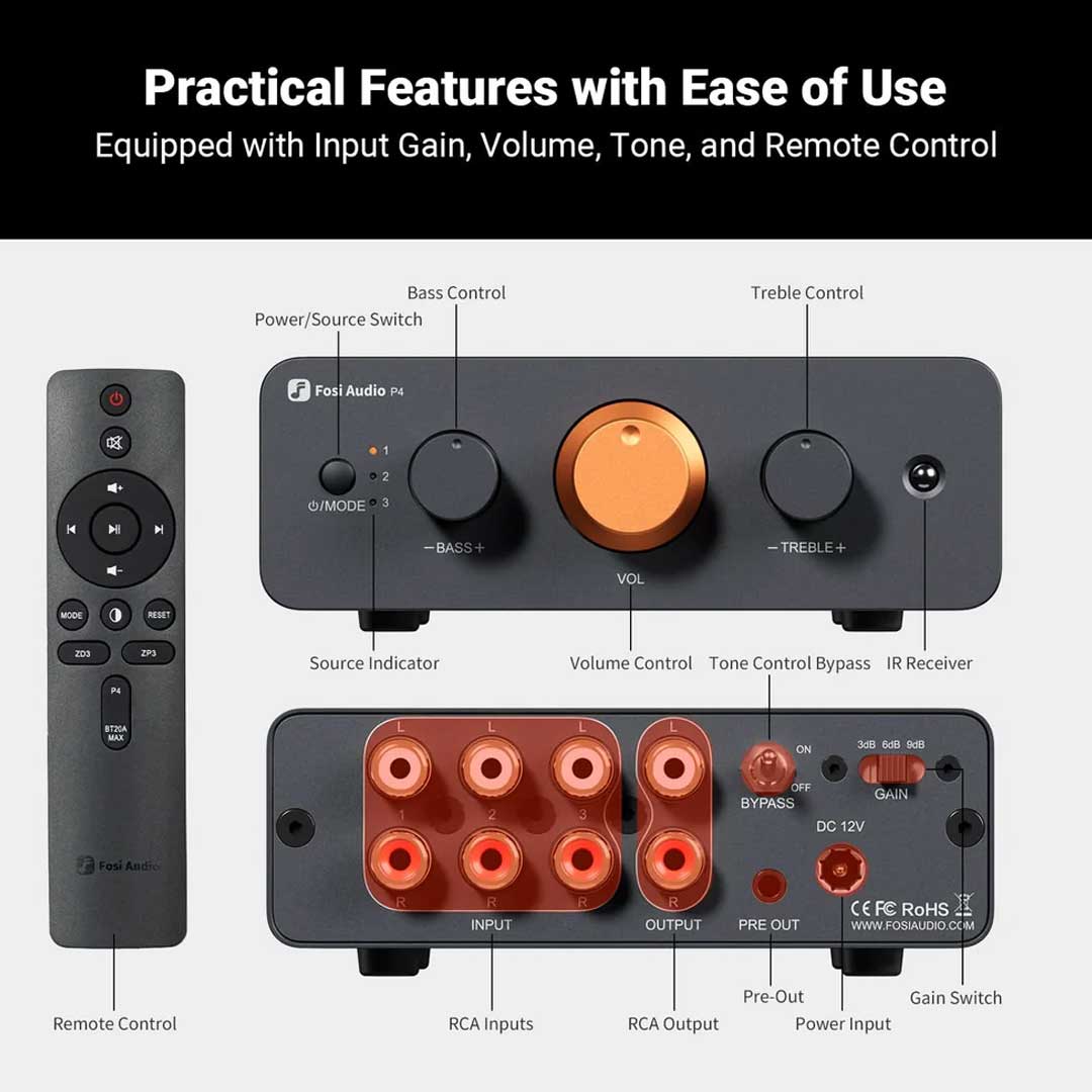 Fosi Audio P4 Mini Preamplifier - Rapallo