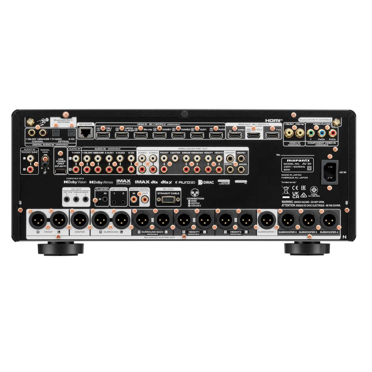 Marantz AV 30 11.4 Channel Balanced AV Preamplifier - Rear- Rapallo